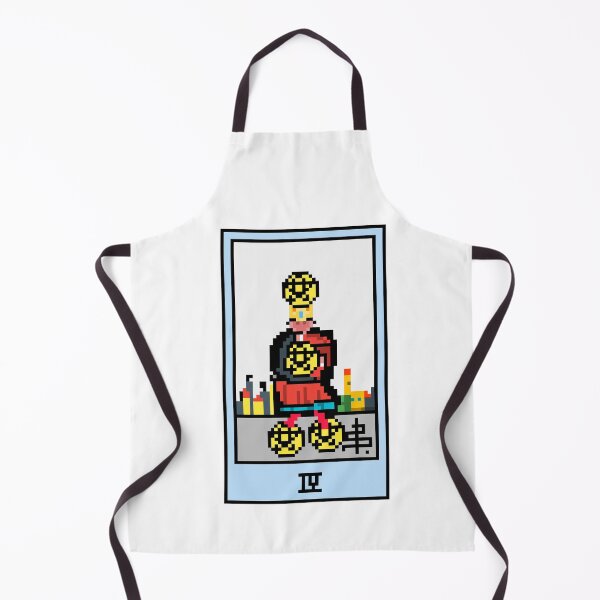 Item preview, Wait, is this pixel art tarot? White - Minor Arcana 'Four of Pentacles' (Design for T-shirt, stickers and other accessories) designed and sold by Pixel Waite.