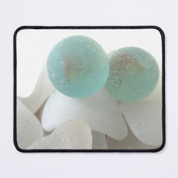 Item preview, Two Sea Glass Marbles on White Sea Glass Pieces designed and sold by Beachy.