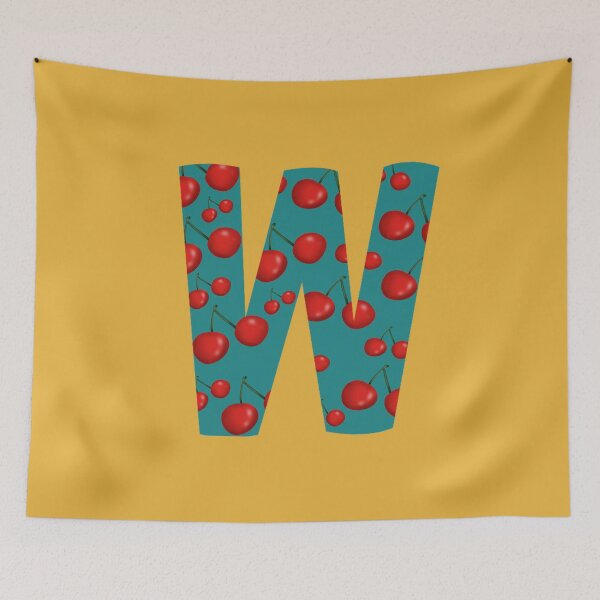 Item preview, Red Cherries Initial Monogram Letter W - Fruit  designed and sold by Karen Ekdahl.