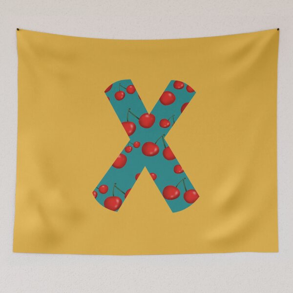 Item preview, Red Cherries Initial Monogram Letter X - Fruit  designed and sold by Karen Ekdahl.