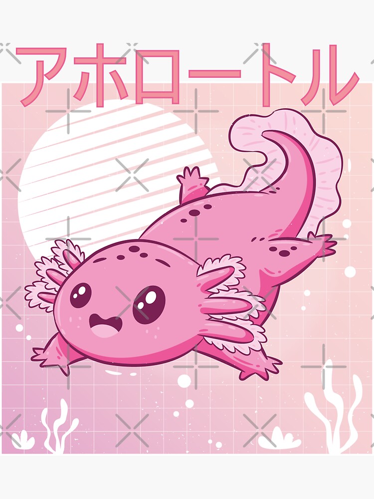 Funny Retro 90s Japanese Kawaii Anime Axolotl Sticker For Sale By Trashlit Redbubble 1306