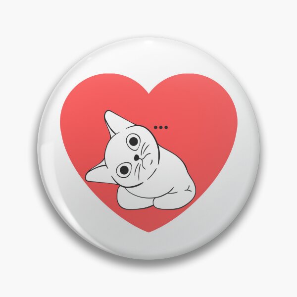 Item preview, White cat with red heart background designed and sold by priyankajustine.
