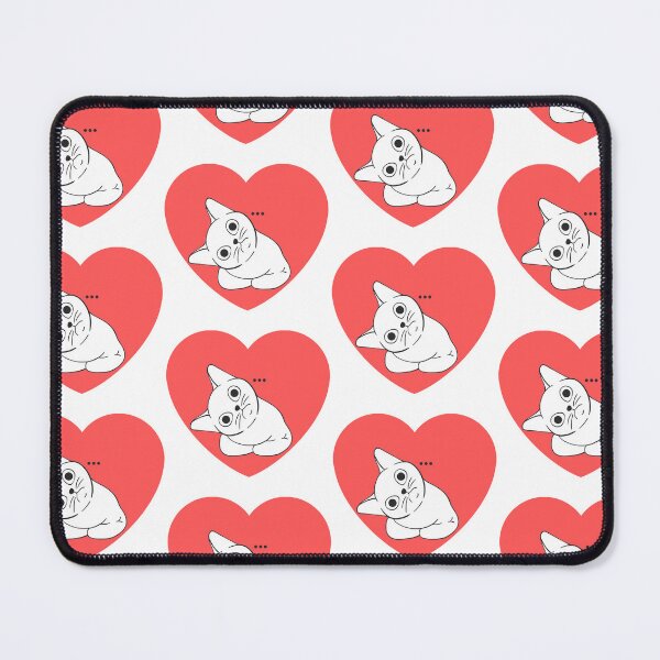 Item preview, White cat with red heart background designed and sold by priyankajustine.