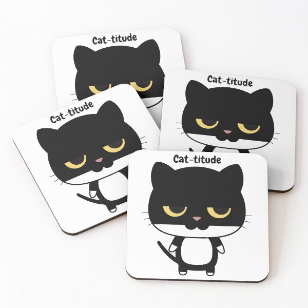 Item preview, Cat-titude- black and white cat designed and sold by priyankajustine.