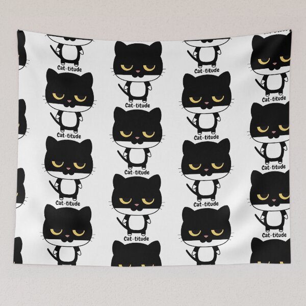 Item preview, Cat-titude- black and white cat designed and sold by priyankajustine.