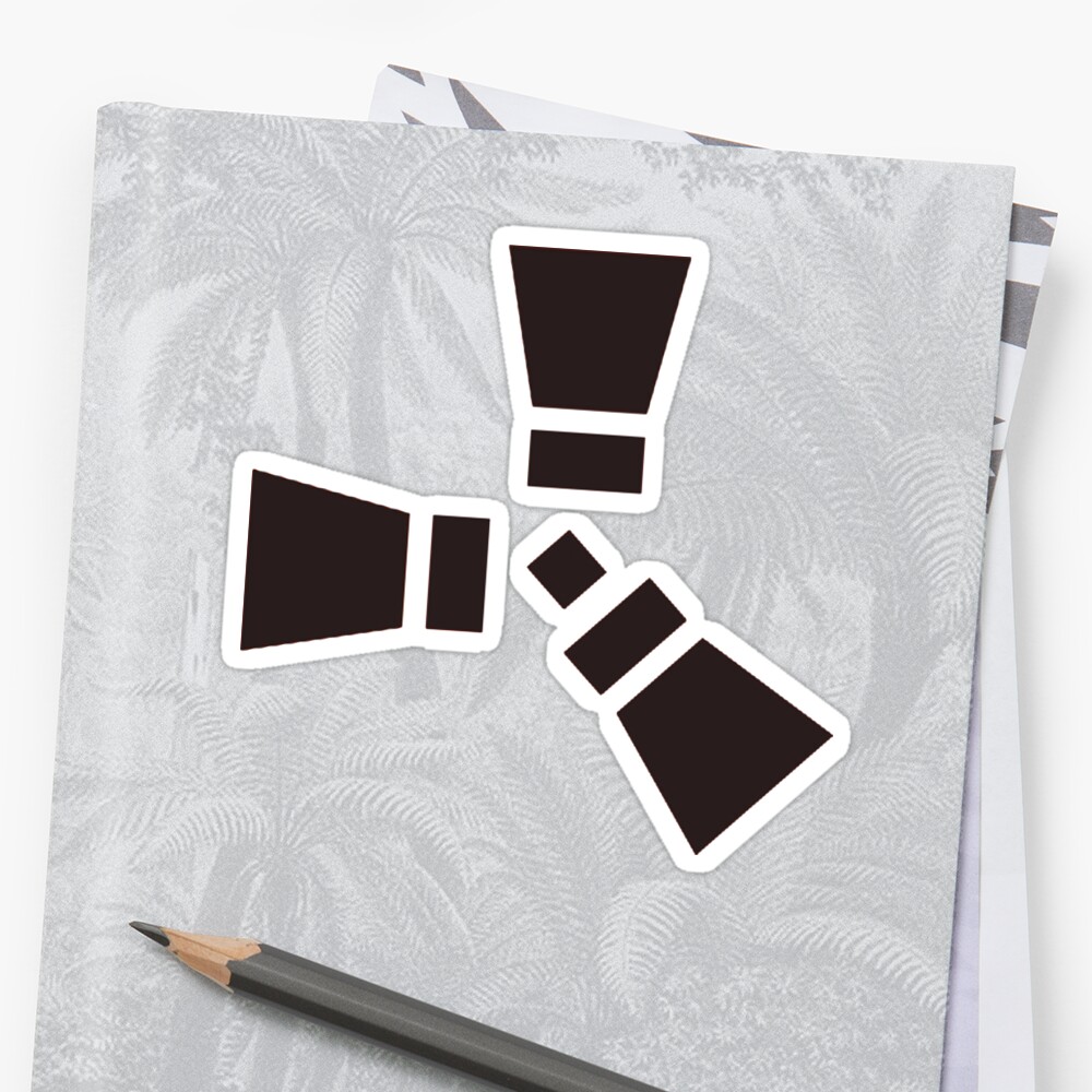 Rust Logo Black And White Sticker By Ricemann Redbubble