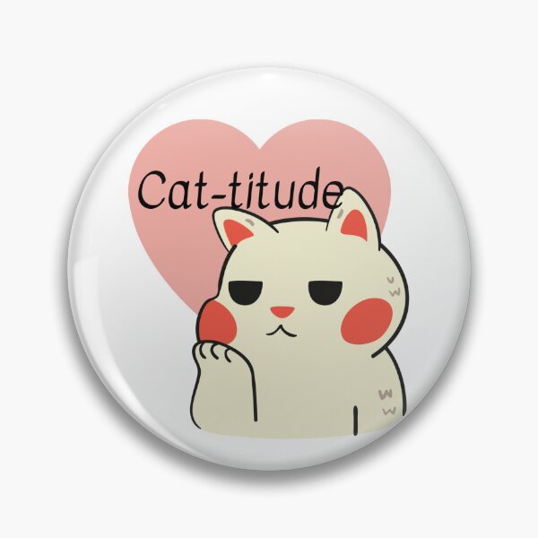 Item preview, Cat-titude- pink and white cat designed and sold by priyankajustine.