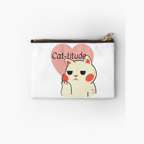 Item preview, Cat-titude- pink and white cat designed and sold by priyankajustine.