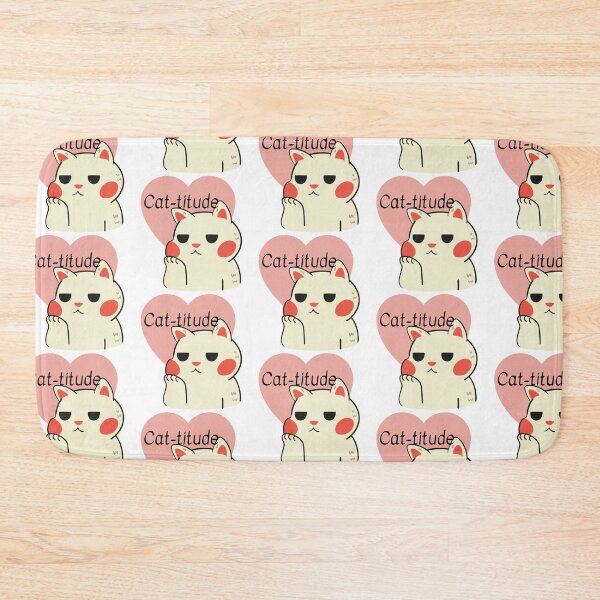 Item preview, Cat-titude- pink and white cat designed and sold by priyankajustine.