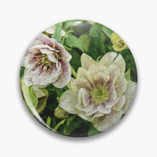 Item preview, White and Green Hellebore Blooms Painterly designed and sold by mljdwhite.
