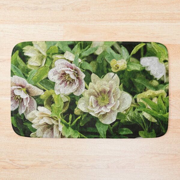 Item preview, White and Green Hellebore Blooms Painterly designed and sold by mljdwhite.