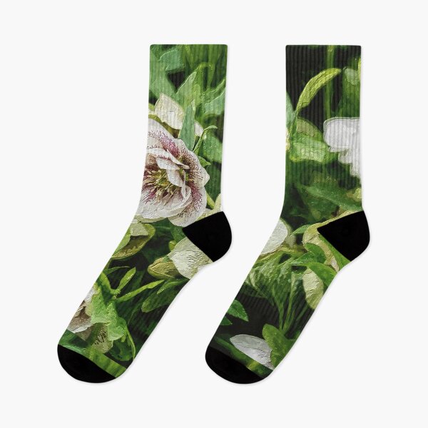 Item preview, White and Green Hellebore Blooms Painterly designed and sold by mljdwhite.