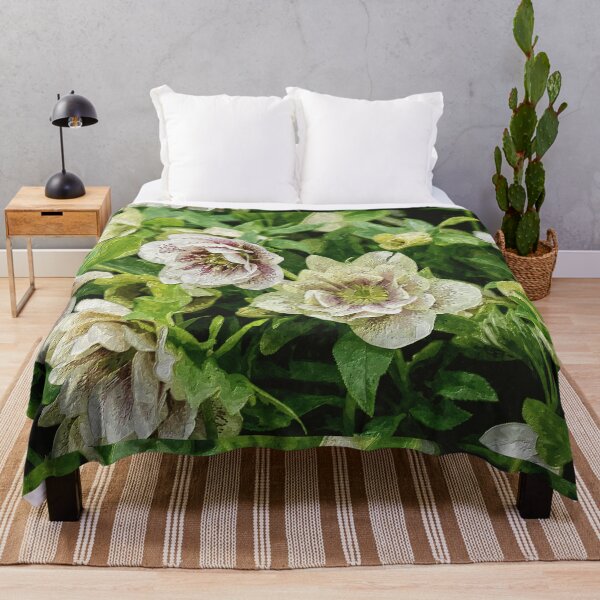 Item preview, White and Green Hellebore Blooms Painterly designed and sold by mljdwhite.