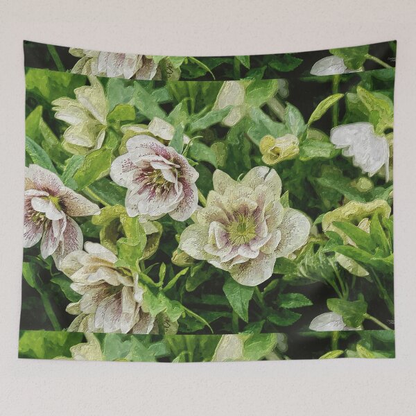 Item preview, White and Green Hellebore Blooms Painterly designed and sold by mljdwhite.