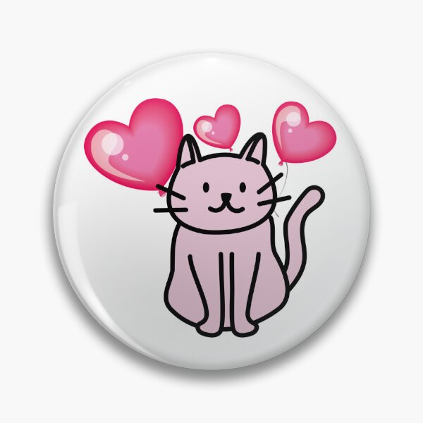 Item preview, Pink cat with heart balloons designed and sold by priyankajustine.