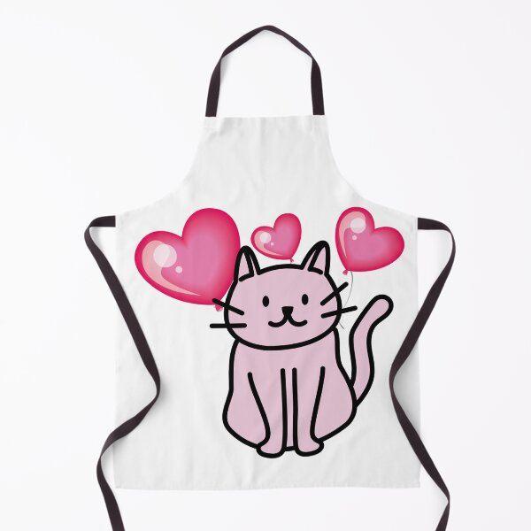 Item preview, Pink cat with heart balloons designed and sold by priyankajustine.