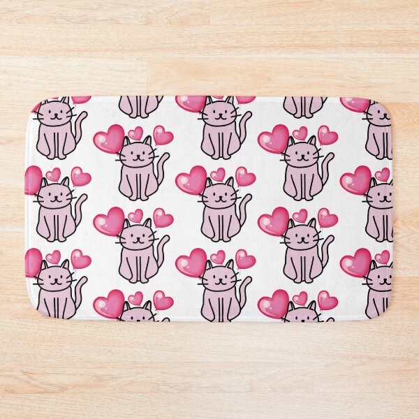 Item preview, Pink cat with heart balloons designed and sold by priyankajustine.