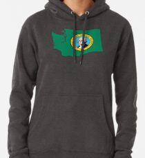 Washington State Flag Karte Hoodie
