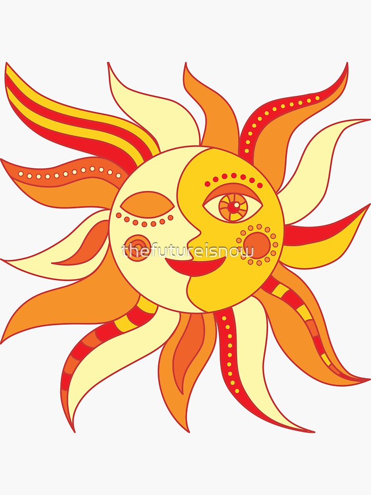 Thumbnail 3 of 3, Sticker, SUN designed and sold by thefutureisnow.