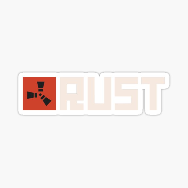 Rust Logo White Sticker For Sale By Ricemann Redbubble