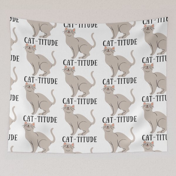 Item preview, Cat-titude-  grey cat designed and sold by priyankajustine.