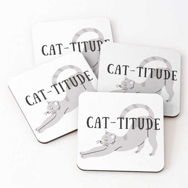 Item preview, Cat-titude-  grey cat designed and sold by priyankajustine.