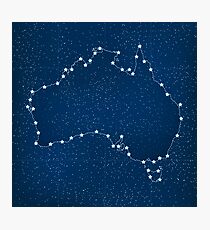 Australia map with stars in the universe illustration Photographic Print
