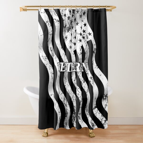 USA Veteran - white vintage 00001 Duschvorhang