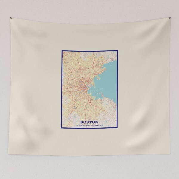 Item preview, Boston City Map Print, Boston City Map Poster, Boston City Map Wall Art, Boston City Map, Boston Fitted Mask, Boston Mask, Boston Leggings, Map of Boston City, Boston City Map Art designed and sold by randomorder.