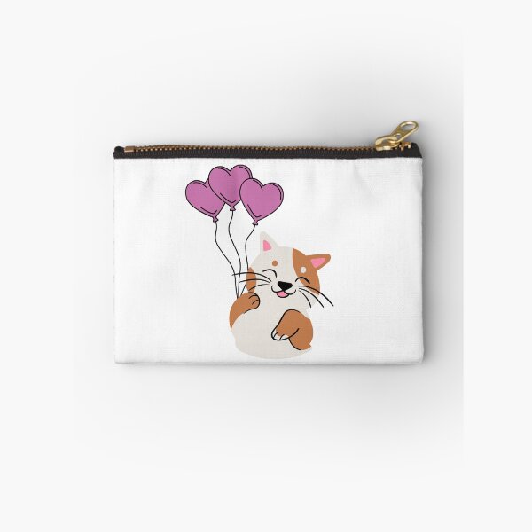 Item preview, Happy cat with pink heart balloons designed and sold by priyankajustine.