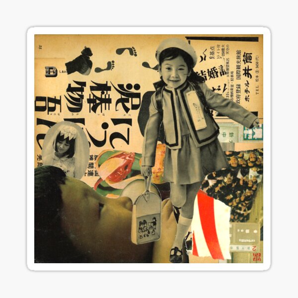 Artikelvorschau, Vintage japanische Collage aus der Schule entworfen und verkauft von FuRanKuStudio.