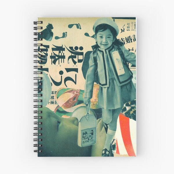 Item preview, Vintage japonés Off to School Collage (azul) designed and sold by FuRanKuStudio.