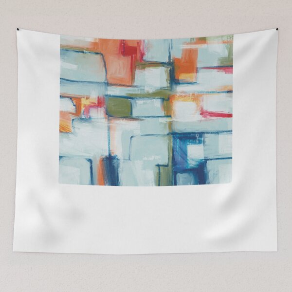 Item preview, Abstract Art with Blue Crayon Markings designed and sold by LanrivArtStudio.