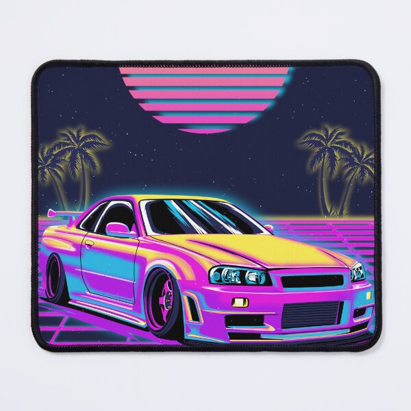 Item preview, Vaporwave Car Skyline R34 Godzilla designed and sold by Ryzdesain.