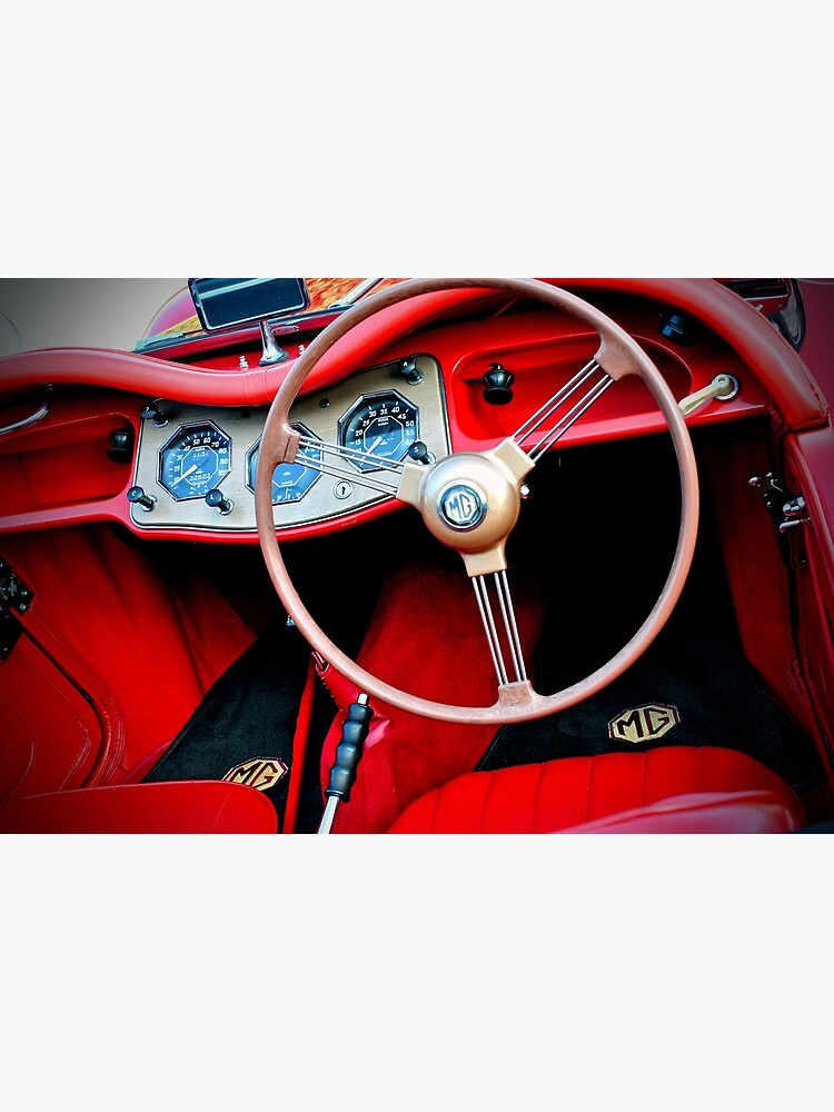 "MG TA British Sports Motor Car Interior" Poster for Sale by