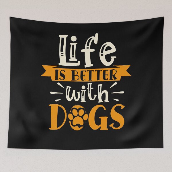 Item preview, life is better with dogs, gift with dog designed and sold by lapolonaise.