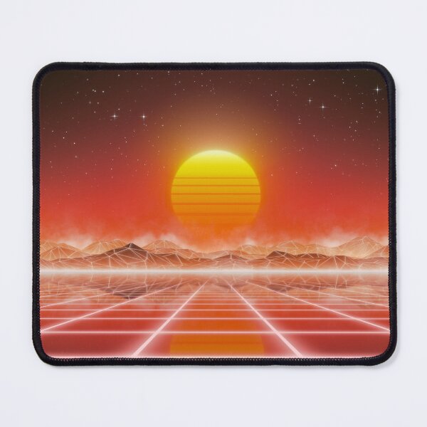 Item preview, 80s retro sun in synthwave landscape (Red) designed and sold by Gaia Dream Creation.