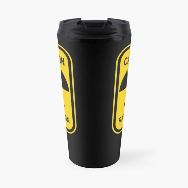 Radioactive Symbol Warning Sign - Radioactivity - Radiation - Yellow & Black - Rectangular Travel Mug