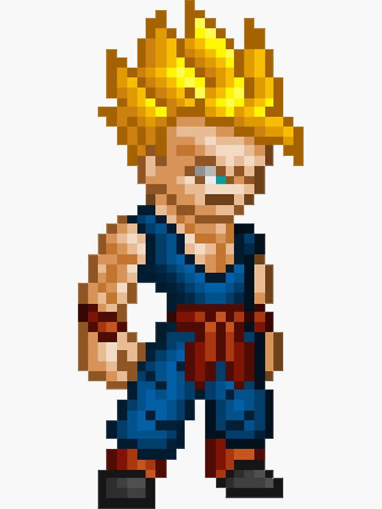 Gohan Adult Super Saiyan Pixel Edition Sticker By Adventfan Redbubble 7466