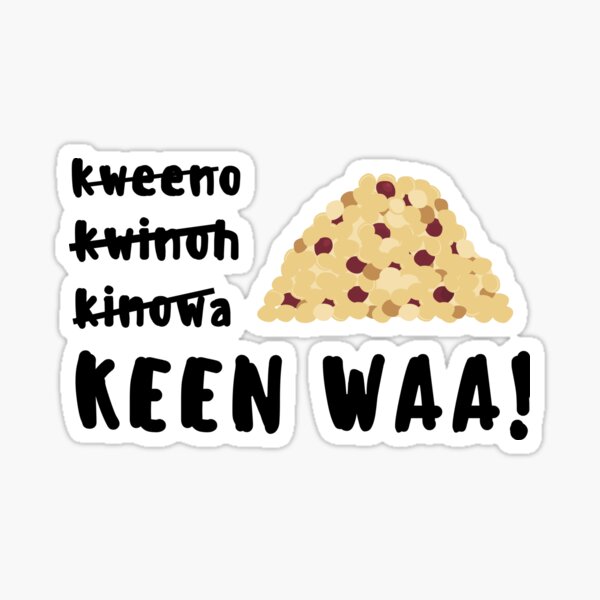 "How to say Quinoa" Sticker by ajbohanna Redbubble