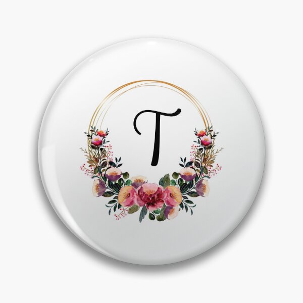 Item preview, Monogram with Pink Floral | Monogram Letter T designed and sold by JustSeasons.