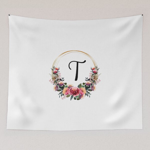 Item preview, Monogram with Pink Floral | Monogram Letter T designed and sold by JustSeasons.