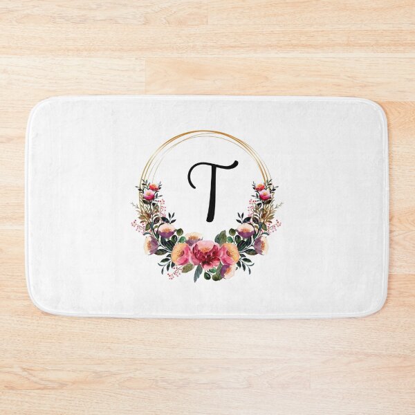 Item preview, Monogram with Pink Floral | Monogram Letter T designed and sold by JustSeasons.