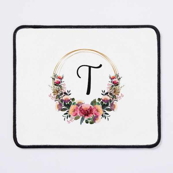 Item preview, Monogram with Pink Floral | Monogram Letter T designed and sold by JustSeasons.