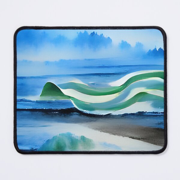 Item preview, blue and green waves designed and sold by AIArtwork21.