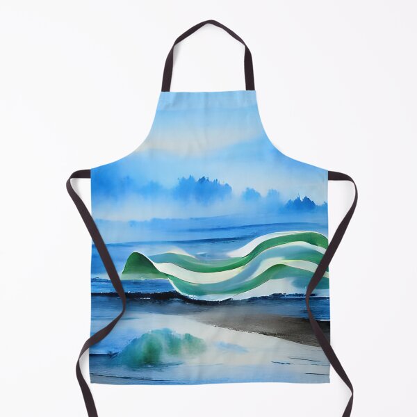 Item preview, blue and green waves designed and sold by AIArtwork21.