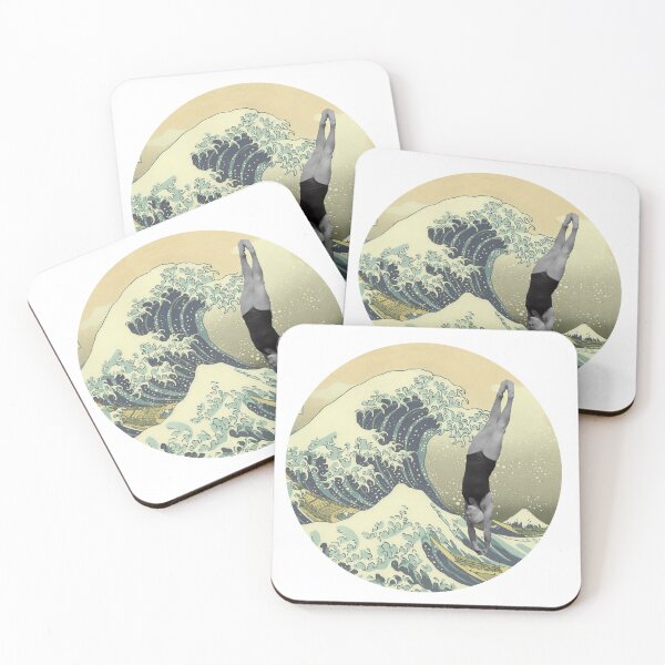 Item preview, Vintage girl collage. The wave painting  designed and sold by Artandstonesgr.