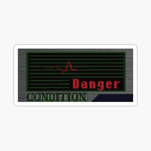 Vista previa del artículo con la obra «Barra de estado de salud "Danger" original de Resident Evil 2», diseñado y vendido por CrownMaru.