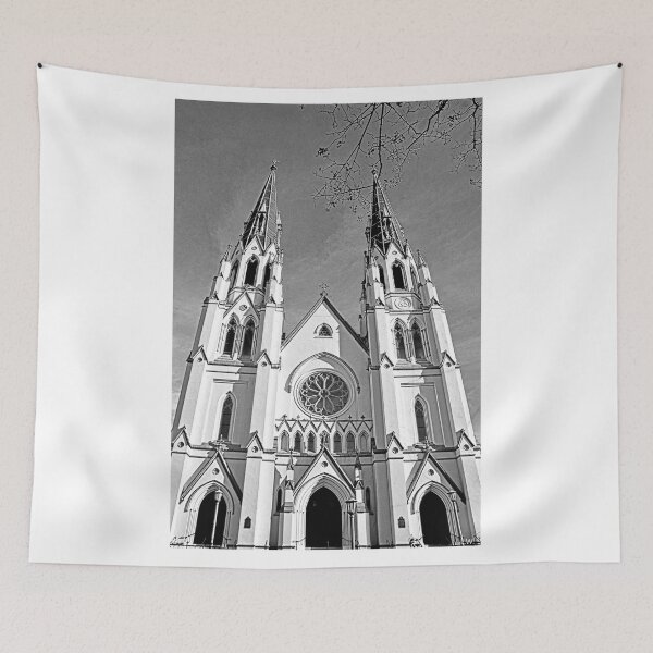 Item preview, Cathedral Basilica of St. John the Baptist Savannah, Georgia Black And White designed and sold by LisaWootenPhoto.