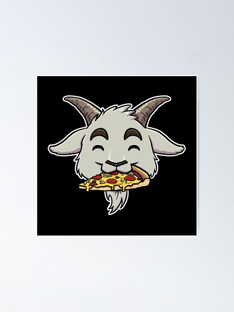 Póster for Sale con la obra «Cabra comiendo una pizza suprema» de ...